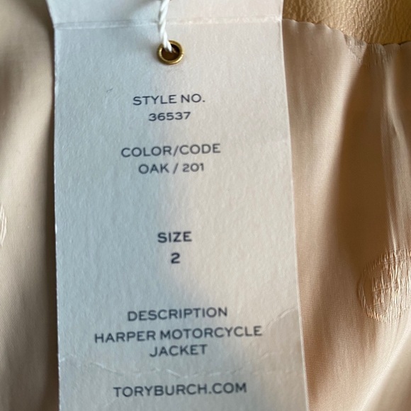 Tory Burch Harper Motorcycle Leather Jacket - Picture 5 of 6